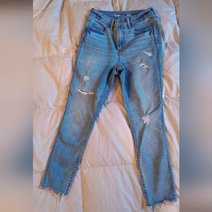 Old Navy 360° stretch Rockstar hi rise skinny light distressed jeans size 4p